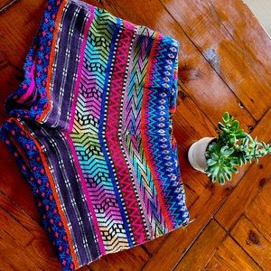 Billabong tribal print embroidered shorts